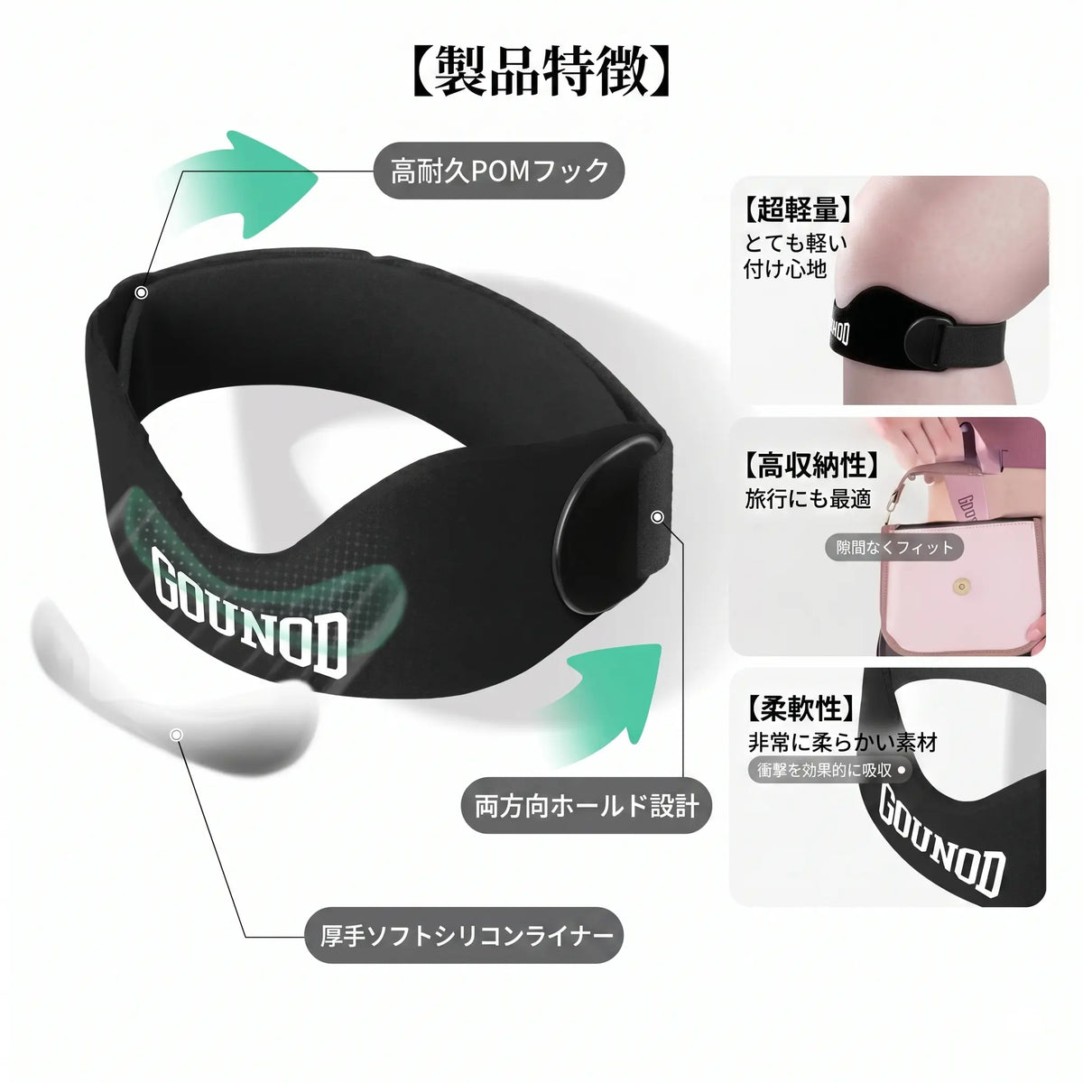 面ファスナーで締め付けを調整しているところ