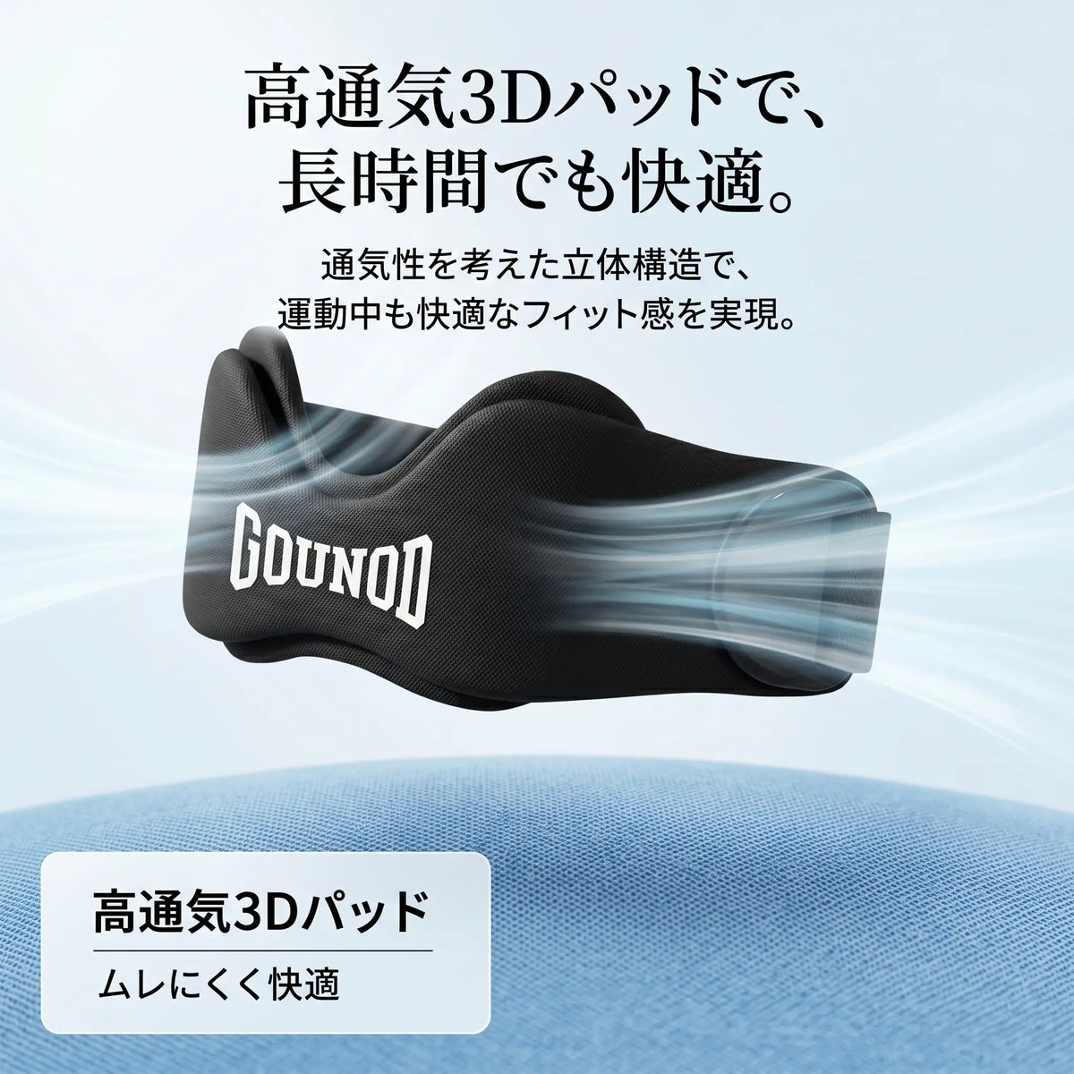 膝のお皿まわりに沿うシリコンパッドの拡大